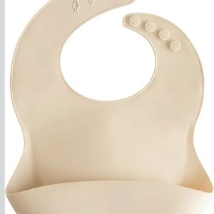 Cream Silicone Baby Bib